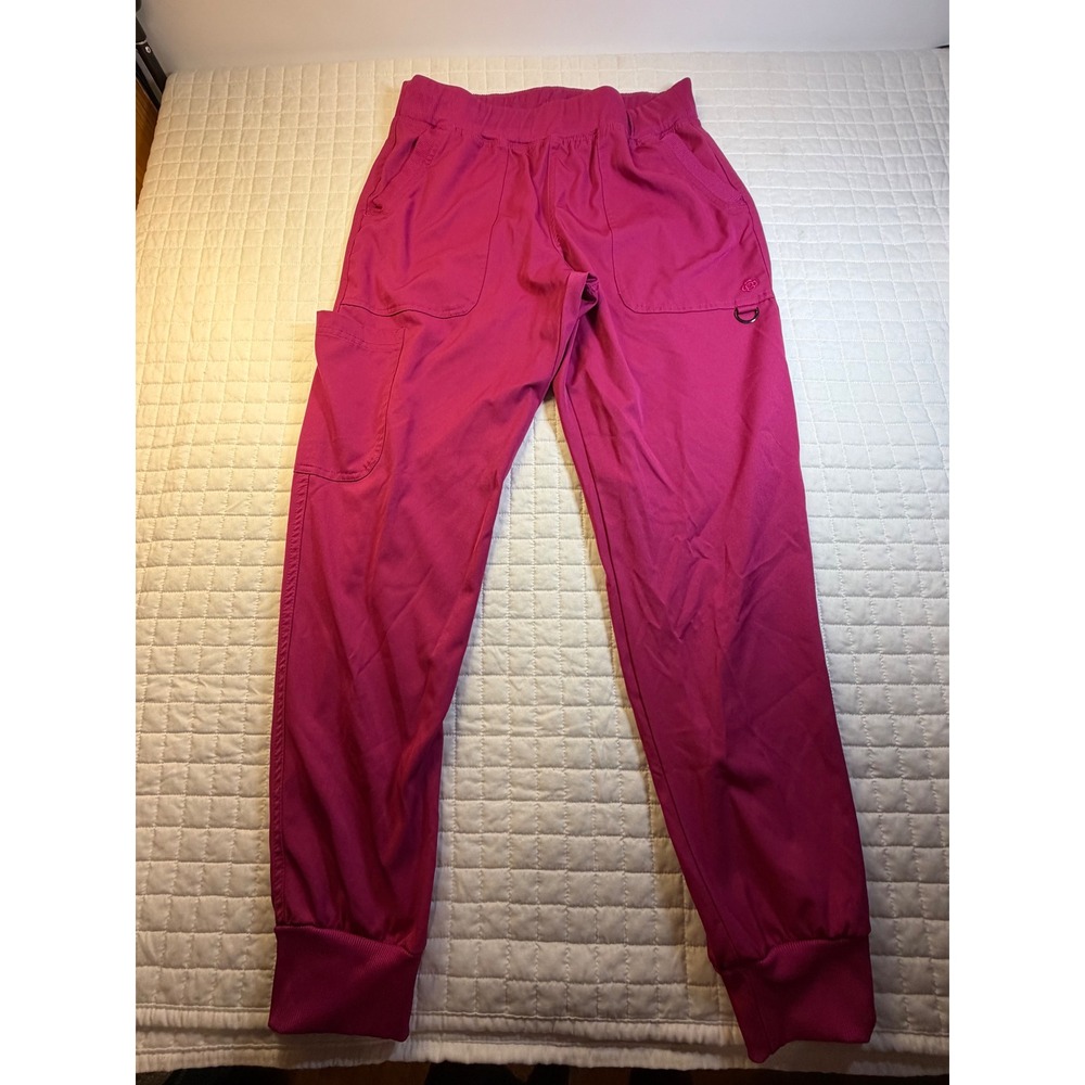 Bella Zavate Apparel Scrub Set Womens Medium Magenta Pink V-Neck Jogger set - Picture 4 of 8